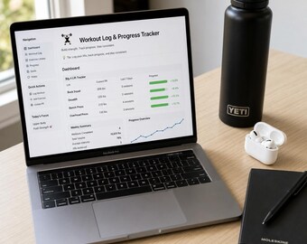 Workout Log and Progress Tracker Notion Template for Serious Lifters with 1RM Estimator and PR Board