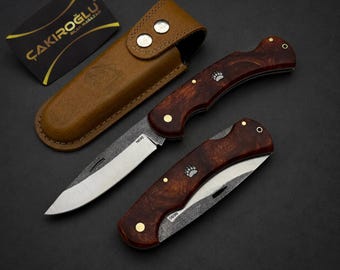Folding Pocket Knife N690 Steel Handmade EDC Epoxy Handle, Groomsmen Gift Personalized Knife