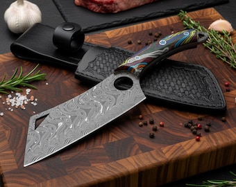 Handmade Damascus Almazan Chef Knife - Cigarta Handle - Personalized Gift for Him Anniversary, Groomsman gift