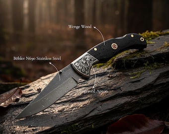Folding Pocket Knife N690 Steel Handmade EDC Wenge Handle Engraved Groomsmen Gift Personalized Knife