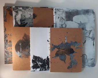 Carnets uniques (décors originaux), reliés main (reliure copte), A5 et A6