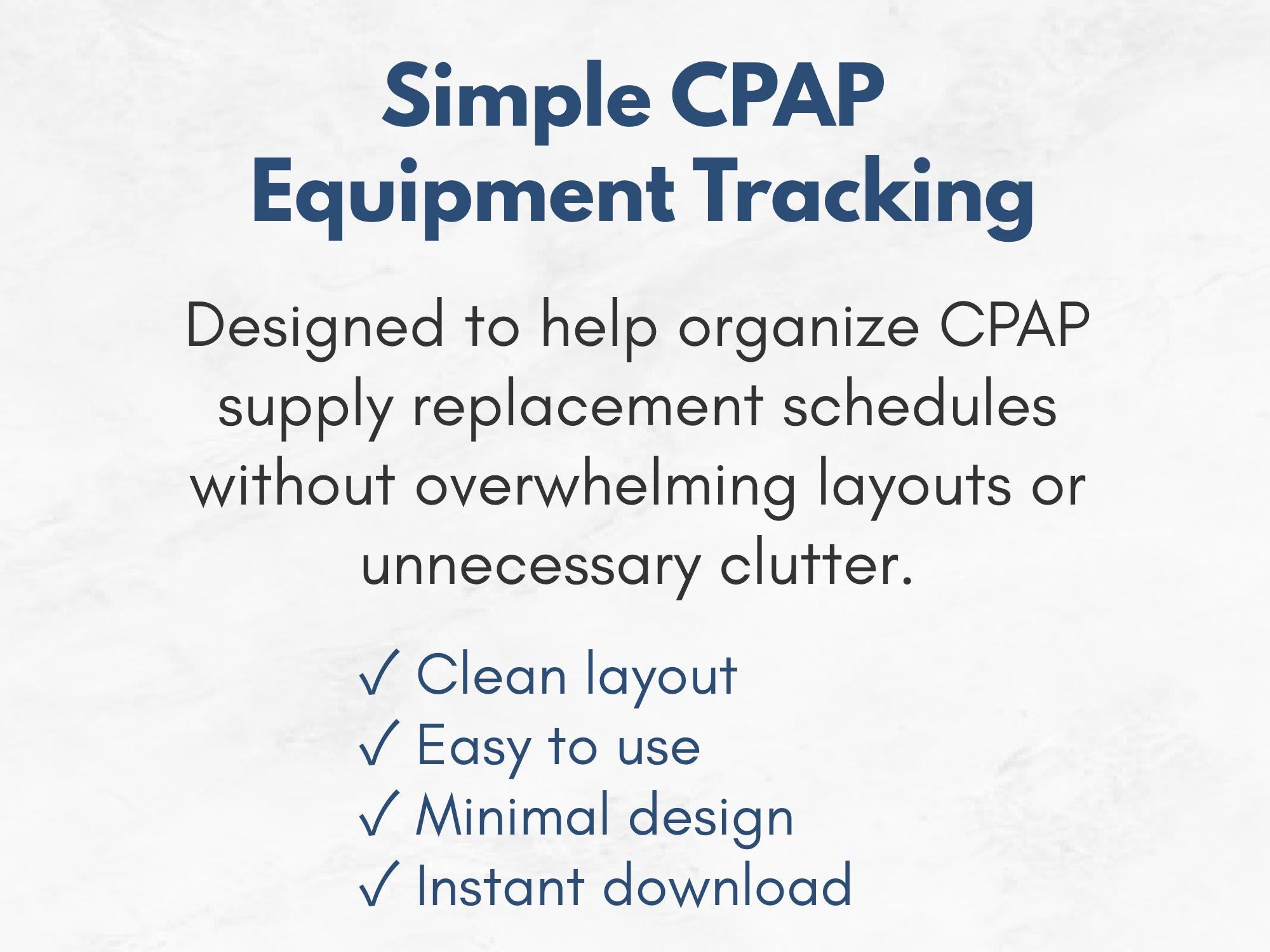 CPAP Equipment Replacement Log Printable | CPAP Supply Tracker PDF ...