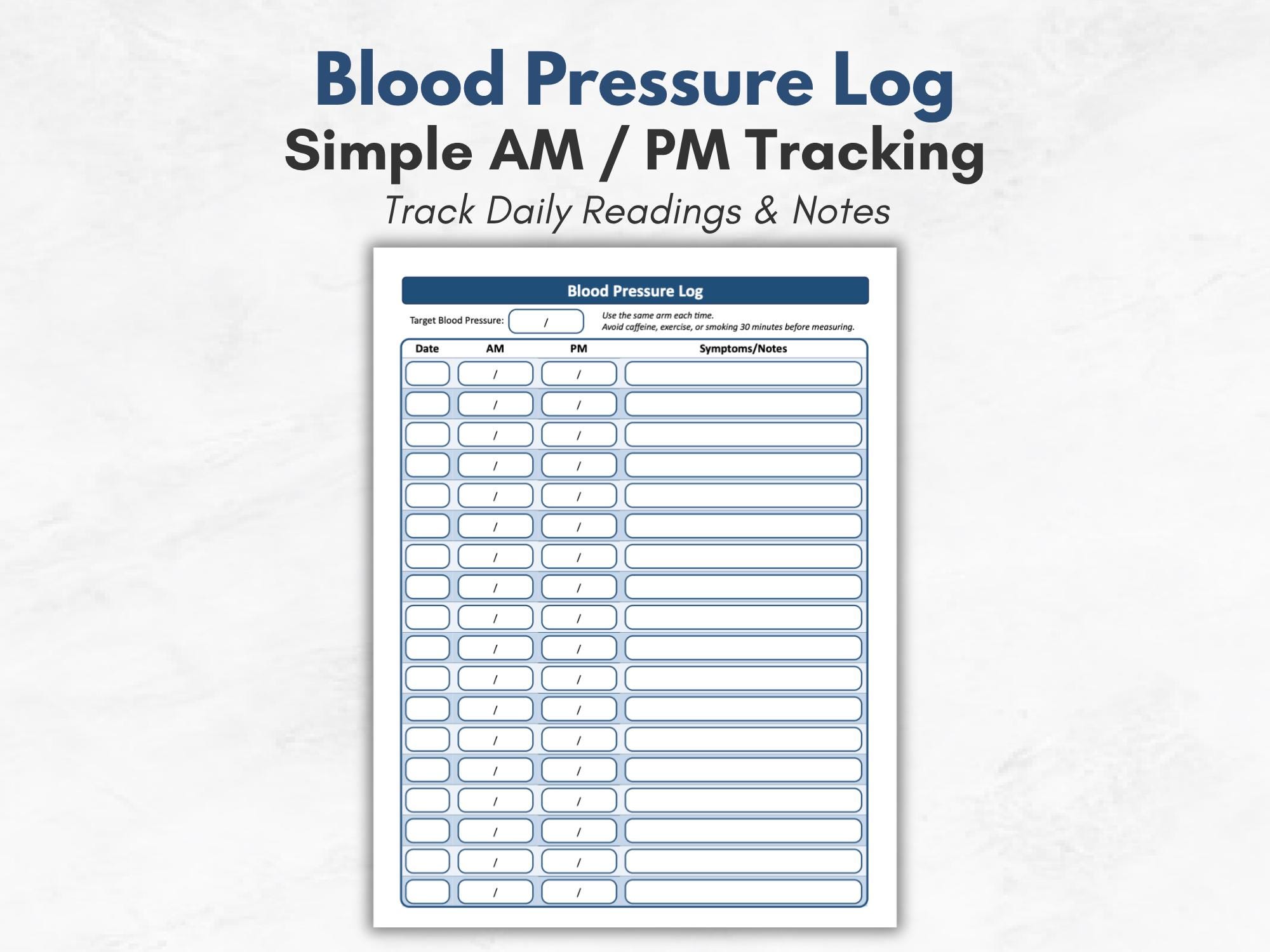 Simple Bp Monitoring Chart.pdf Blood Pressure Log Printable | Simple BP Tracker Chart | AM PM Blood ...