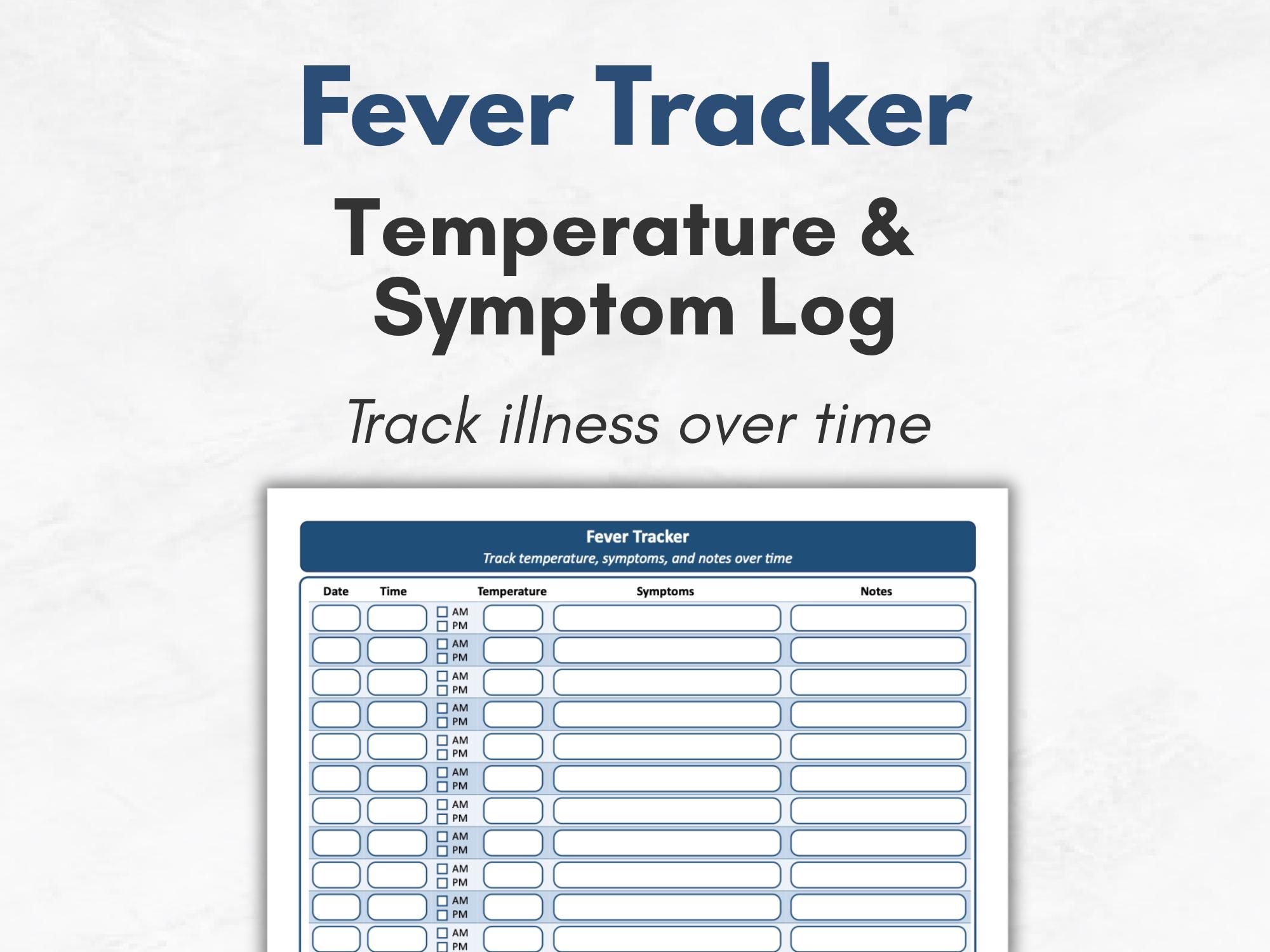 洋書 FEVER CHART **Sunday 50%OFF** Temperature Fever Chart - Etsy