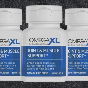 3 PACK OmegaXL-gewrichtsondersteuningssupplement, voor verlichting: natuurlijke spierondersteuning, groenlipmosselolie, zachte gelpillen, medicijnvrij, 60 count