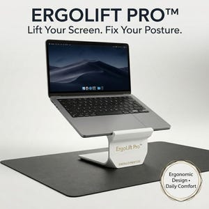 3D Printed Laptop Stand, Ergonomic MacBook Riser for Comfortable Work