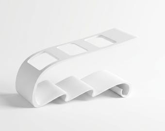 Soporte para mando a distancia Modern Wave, soporte minimalista para controlador impreso en 3D, organizador elegante.