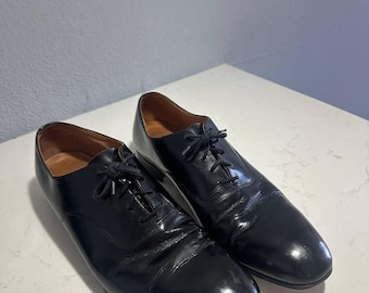 Scarpe eleganti Oxford vintage in pelle nera di Church's – Qualità personalizzata, Inghilterra (taglia uomo 12 stretta)