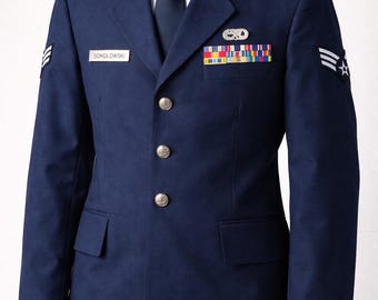 Vintage US Air Force Dress Blue Service Coat 42L SOKOLOWSKI Military Uniform Jacket DSGP