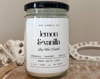 Pure Soy Wax Candle - 12OZ - Hand Poured in RI - Over 30 scents - By 401candleco