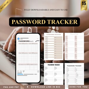Secure Login Credential Vault PNG PDF Account Access Ledger Website Password Key Keeper Private Site List Cyber Security Record Entry Book