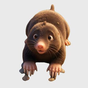 1080p - Taupe Cute Transparent Background MOV RLE Alpha-Cute Baby mole Video Overlay-CapCut&Premiere Pro - Digital Download