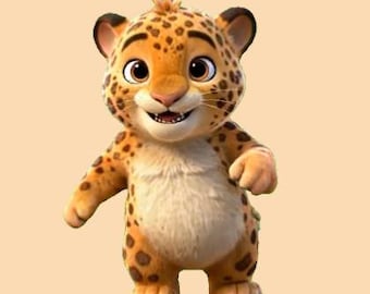1080p - Lindo leopardo con fondo transparente MOV RLE Alpha - Superposición de video de lindo leopardo bebé - CapCut&Premiere Pro - Descarga digital