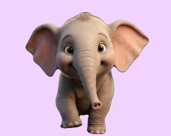 1080p - Elefante lindo con fondo transparente MOV RLE Alpha - Superposición de video de elefante bebé lindo - CapCut&Premiere Pro - Descarga digital