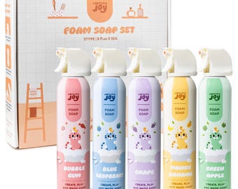 Jabón de espuma suave para niños, paquete de 5 unidades - Jabón de baño y manos hipoalergénico e hidratante de colores