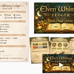 Elven Whimsy Ledger | Offline Fantasy Finance OS (HTML File)