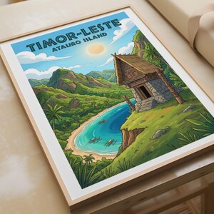 Reseposter med Timor Leste - Atari Island väggkonsttryck