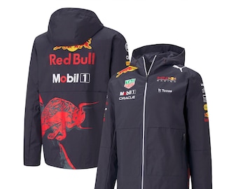 Red Bull Motorsport Racing-jas met capuchon Vintage streetwear windjack lichtgewicht jas met rits