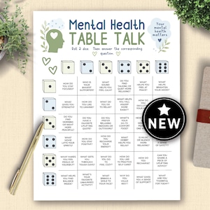 Mental Health Roll the Dice Mental Health Game Talk Dice Game Coping Skills Table Talk Game Group Therapy Icebreaker Games  GAD102