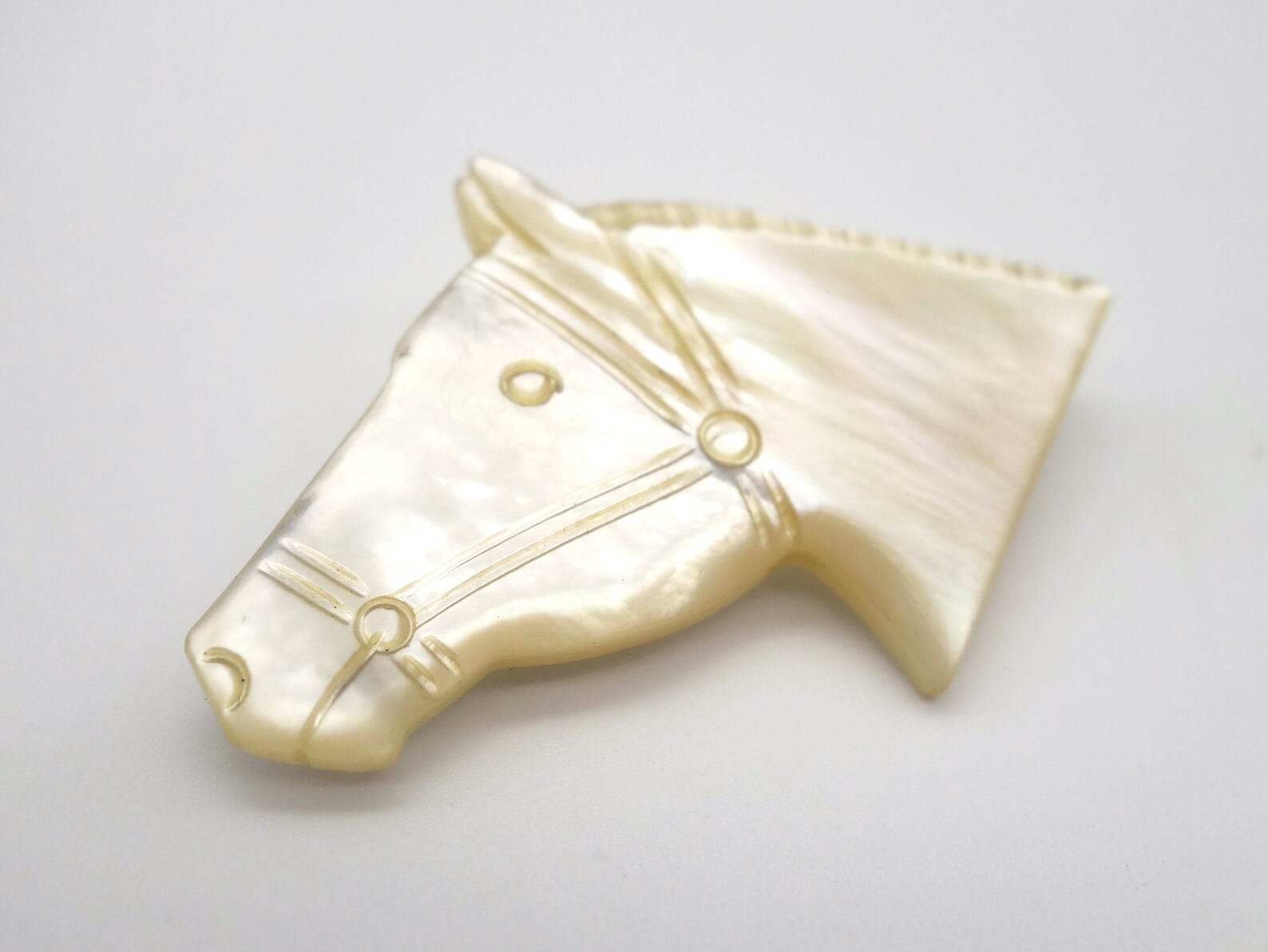 Antique Equestrian Brooch Mother of Pearl Brooch Horse Etsy