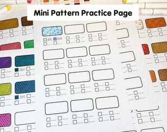 Mini Pattern Practice Page Printable | Rounded Frame Worksheet for Marker & Texture Practice (1 Page PDF)