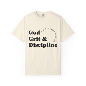 God Grit & Discipline T-shirt | 1 Corinthians Scriptural Design