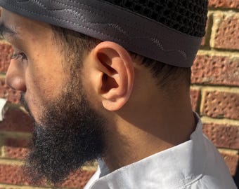 Egyptian branded kufi dark grey size L