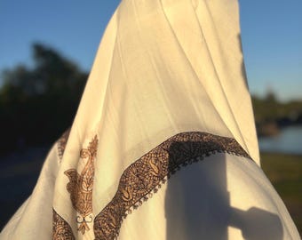 Shemagh yemení marrón de la colección An-noor, 100% algodón.