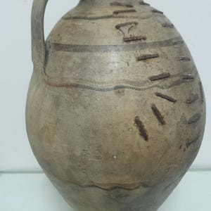 Antique Spanish Water Jar with Original Metal Staples • Priego Cuenca • Extinct Pottery Tradition • 19th–20th C. Iberian Folk Pottery