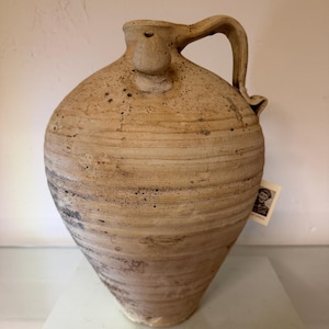 Antique Spanish Pottery Botija from Granada – 19th Century Rustic Water Jar – 37 cm