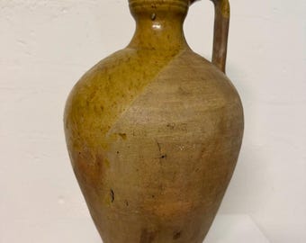 Antique Spanish Alcuza Olive Oil Jug – Rustic Folk Pottery – Extinct Pottery Workshop – Hand Thrown Ceramic