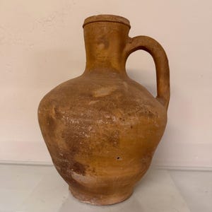 Antique Spanish Water Jug from Moveros, Zamora | Extinct Pottery Workshop | Early 20th Century | Folk Terracotta Vessel.