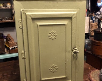 Federal Star rusty tin punched cabinet panel