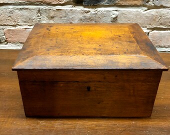 Primitive Handmade Brown Fabric Covered Pantry Shaker Hat Box Civil War