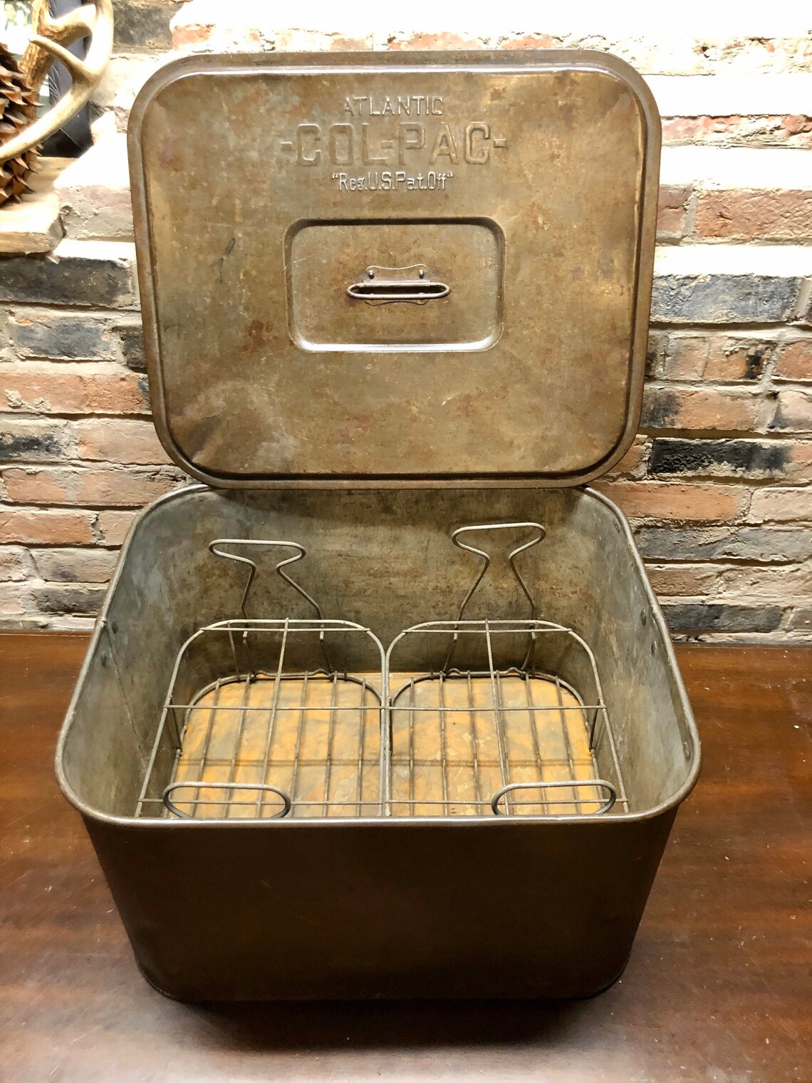 Vintage Atlantic Colpac Tin Milk Cooler With Set of Milk Etsy