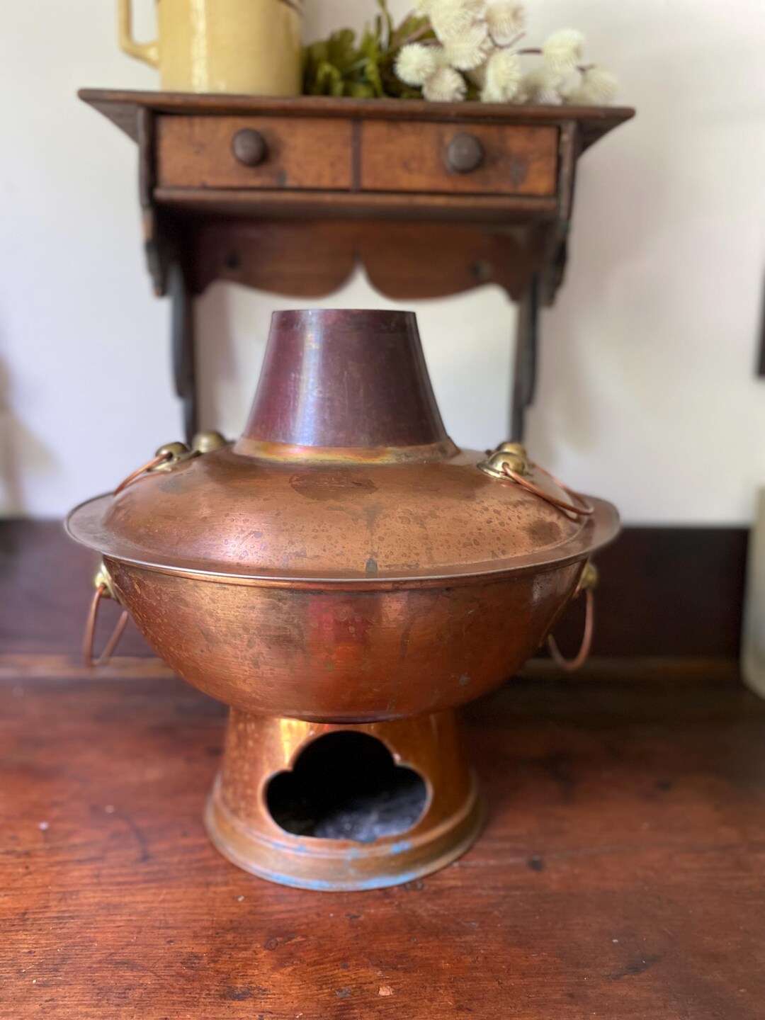 Vintage Copper Asian Chinese Hot Pot Cooker - Etsy