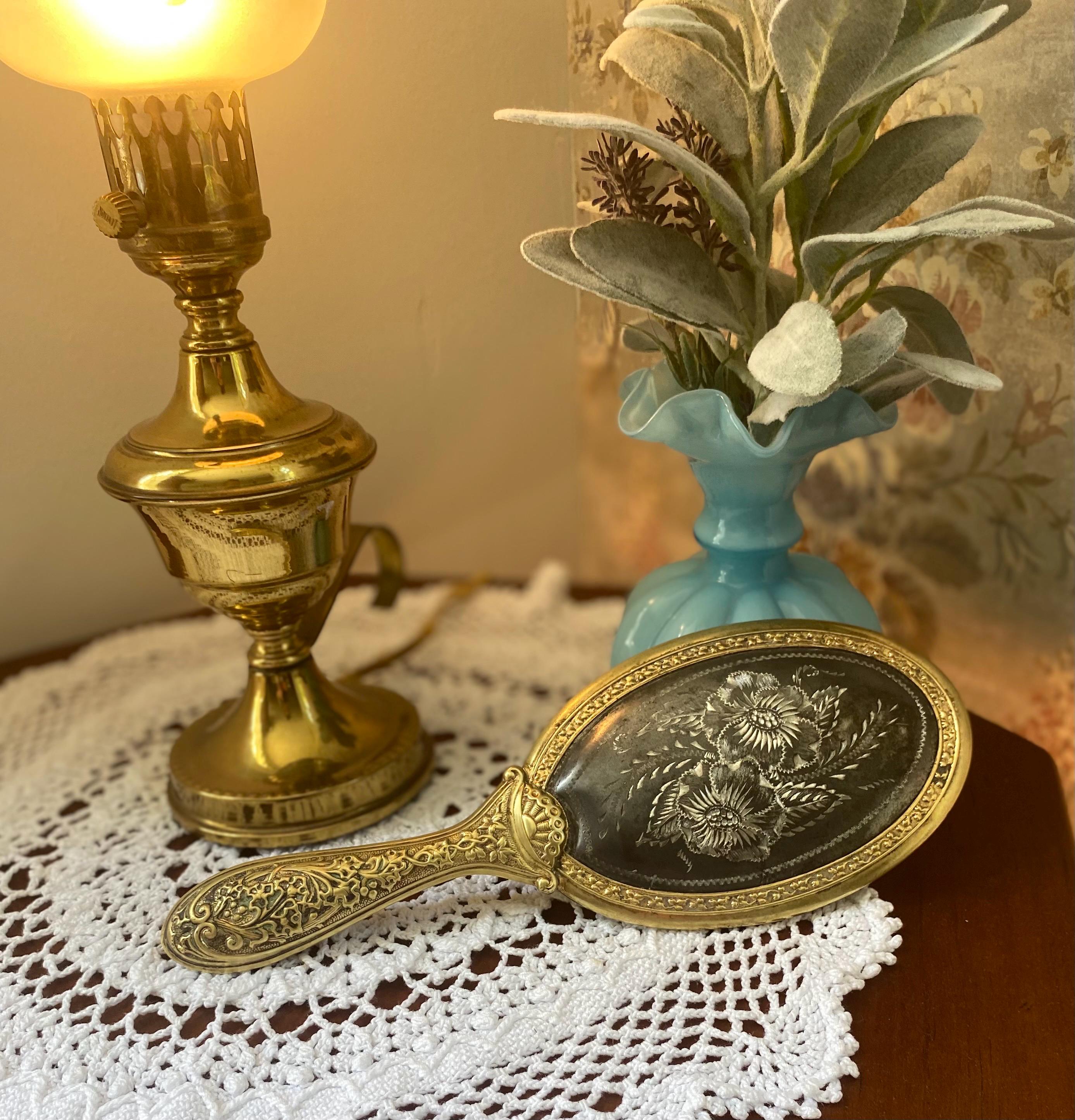 Antique Beveled Etched Mirror - Etsy