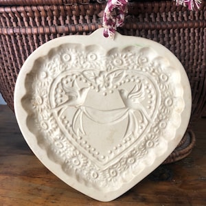Vintage Brown Bag Cookie Art Heart Mold,Hill Design Inc. 1986,Stoneware Mold
