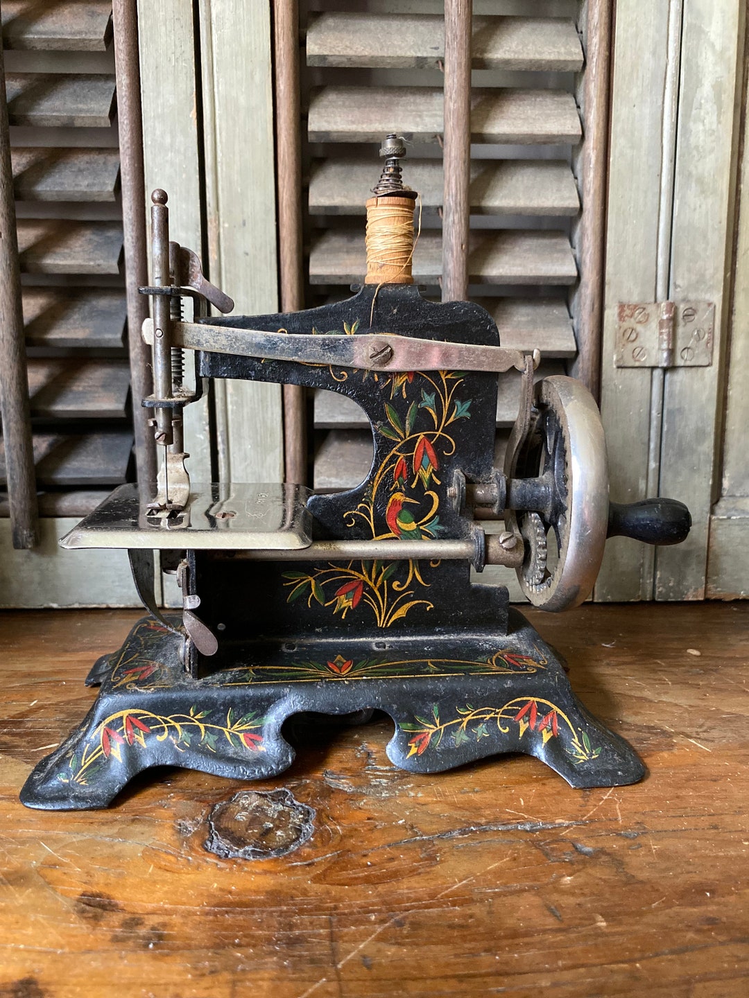 Antique Cast German Toy Sewing Machine casigecollectible Etsy