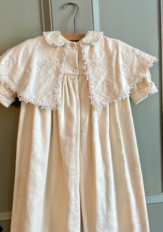 Antique Victorian Edwardian Baby Coat with Lace Ca