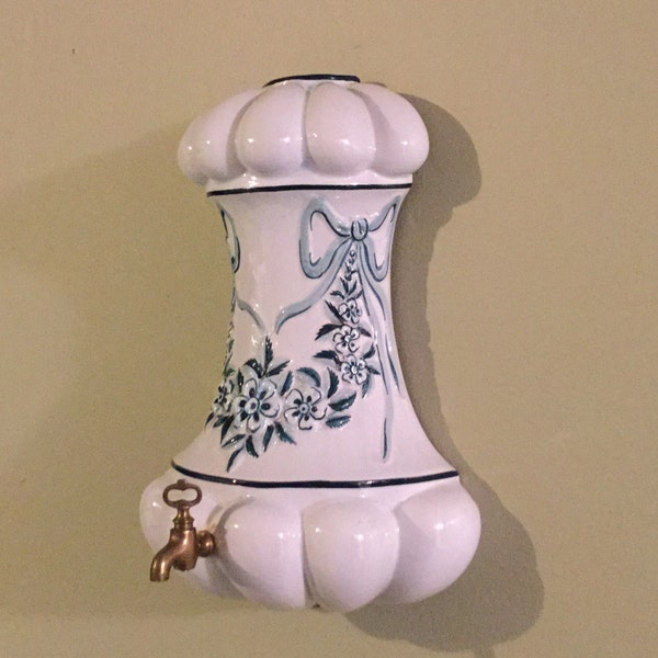 Vintage Porcelain Lavabo Hand Painted Wall Fountain