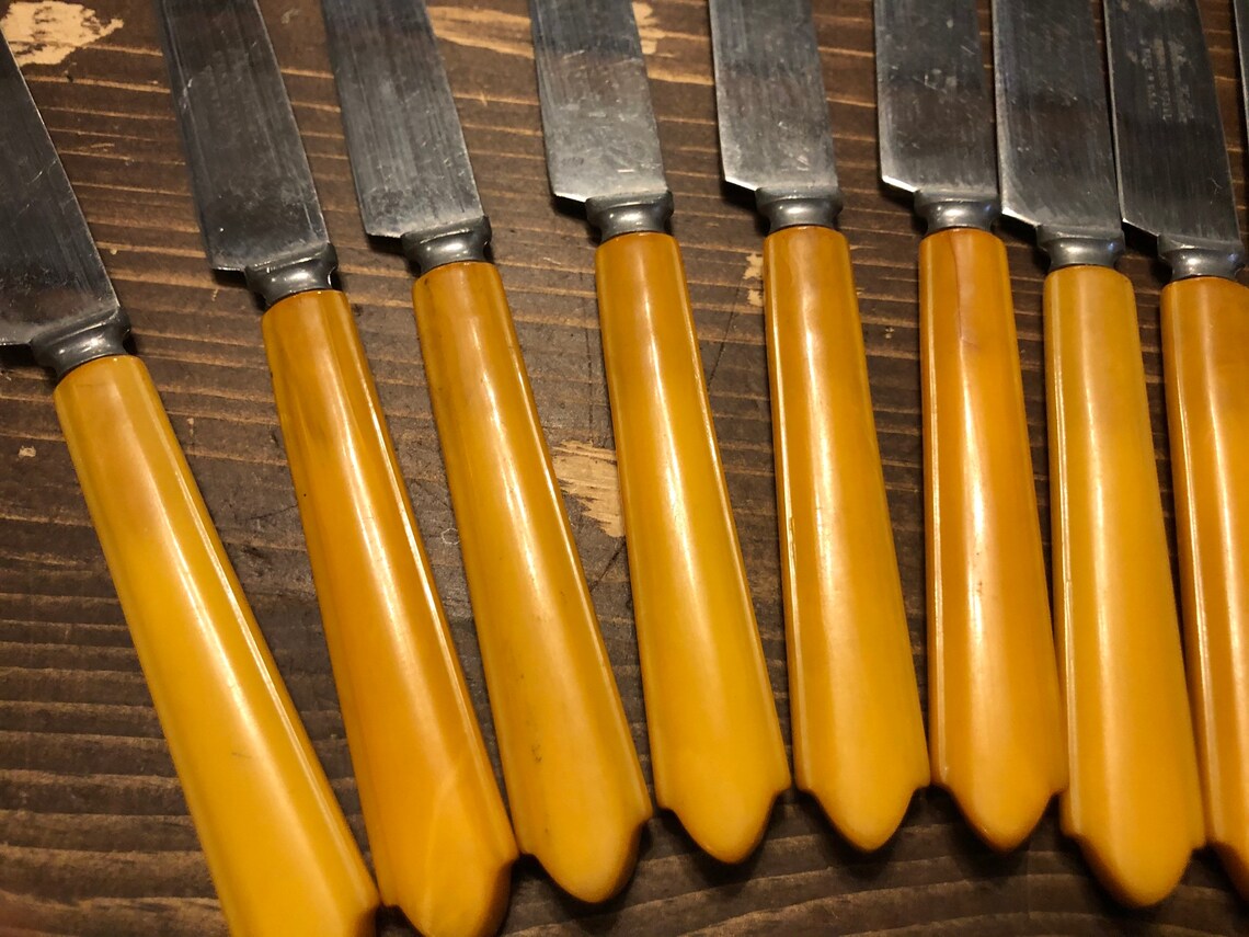 Vintage Robinson Knife Co. Bakelite Handle Set of 9 Etsy