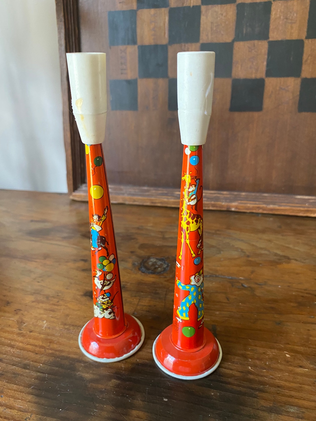 Vintage Metal Toy Co. Tin Horns,new Years Eve Horns,lithographs Etsy