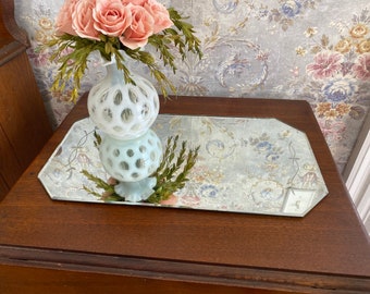 Vintage Mirrored Vanity Tray,Dresser Tray,Perfume Tray