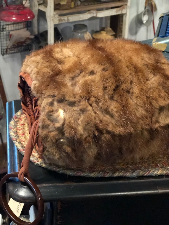 Antique Real Fur Muff,Muskrat,Mink - image 7