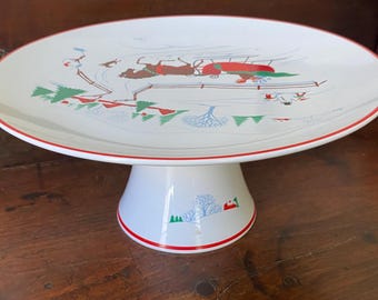 Vintage Porcelain Himark Christmas Cake Stand