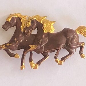 Vintage black Painted Metal Horse Brooch,Czechoslovakia,Horse Pin,Czech jewelry
