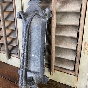 Antique Hammered Iron Gothic Heavy Duty Door Knocker Mail Slot Combo