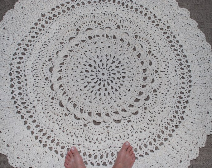 Crochet Doily Rug 51 Etsy