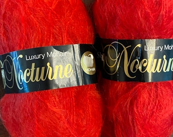 Sidar Nocturne Luxury Mohair Yarn,Two Skeins,New Old Stock,Red